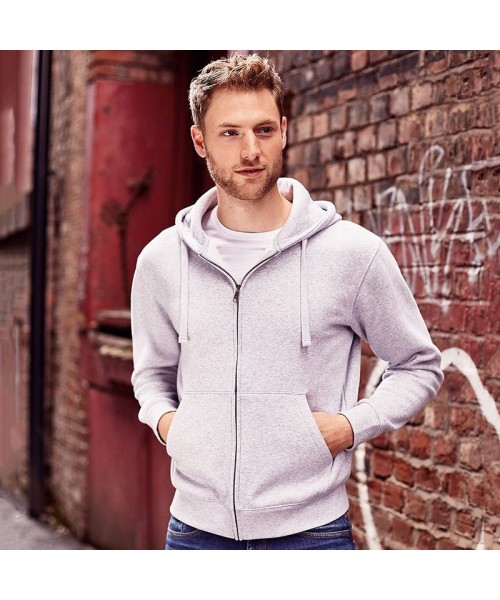 Plain Authentic zipped hooded sweat Russell 280 GSM